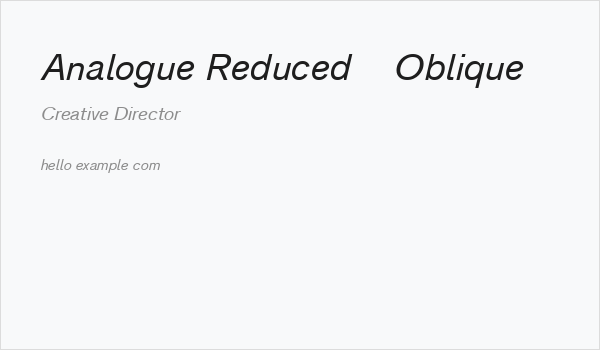 Analogue Reduced 56 Oblique Business Card