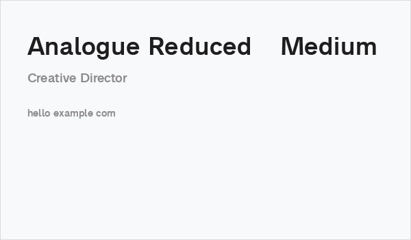 Analogue Reduced 65 Medium Business Card