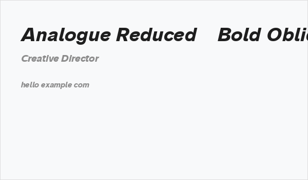 Analogue Reduced 76 Bold Oblique Business Card