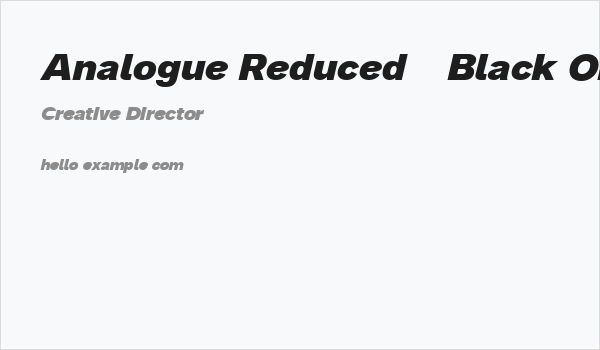 Analogue Reduced 86 Black Oblique Business Card