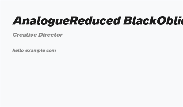 AnalogueReduced-BlackOblique Business Card