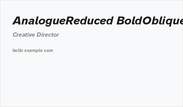 AnalogueReduced-BoldOblique Business Card