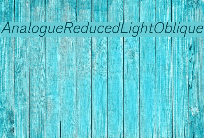 AnalogueReduced-LightOblique Font examples