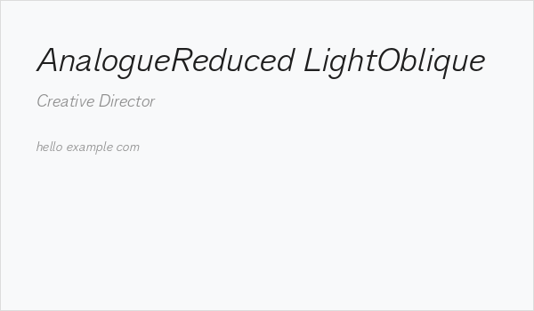AnalogueReduced-LightOblique Business Card