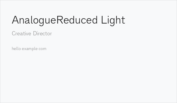 AnalogueReduced-Light Business Card