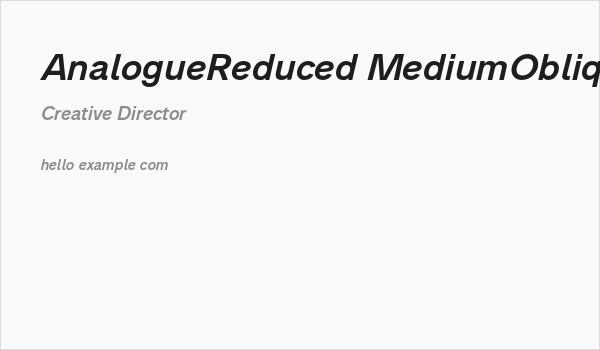 AnalogueReduced-MediumOblique Business Card