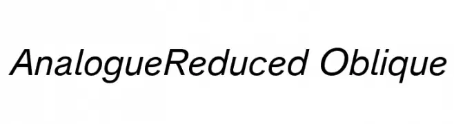 AnalogueReduced-Oblique  नि: शुल्क फ़ॉन्ट्स डाउनलोड