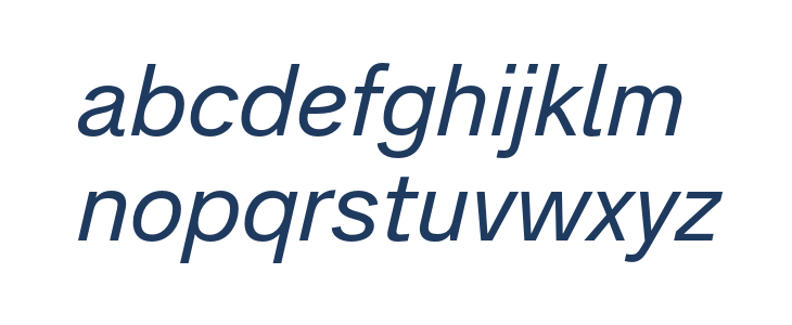 AnalogueReduced-Oblique Lowercase