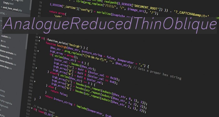 AnalogueReduced-ThinOblique Font examples