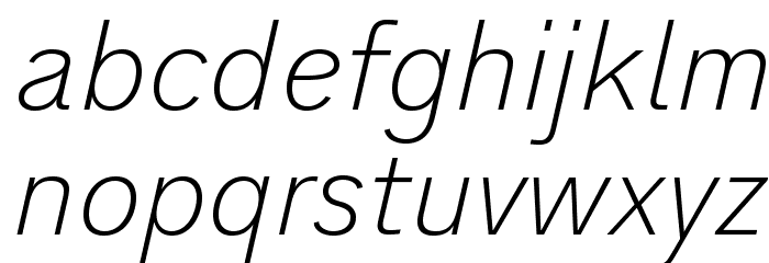 AnalogueReduced-ThinOblique Font LOWERCASE