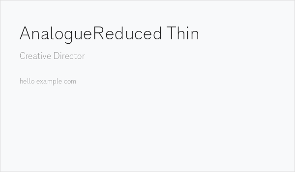 AnalogueReduced-Thin Business Card