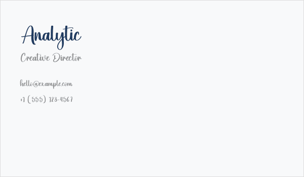 Analytic Business Card