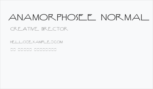 Anamorphosée Normal Sample Business Card