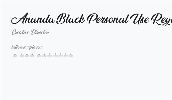 Ananda Black Personal Use Regular Business Card