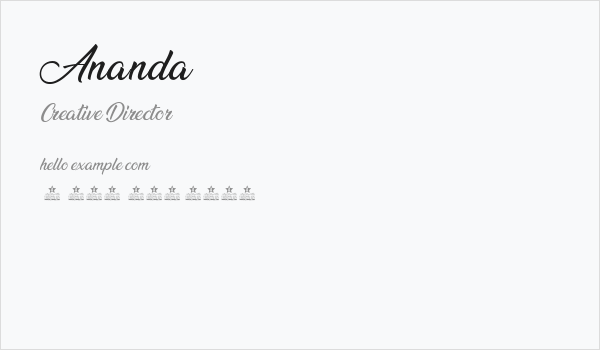Ananda Business Card