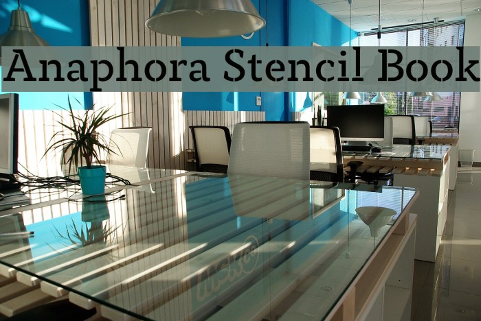 Anaphora Stencil Book Font examples