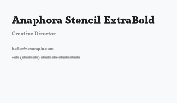 Anaphora Stencil ExtraBold Business Card