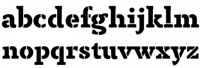 Anaphora Stencil ExtraBold Schriftart Kleinbuchstaben