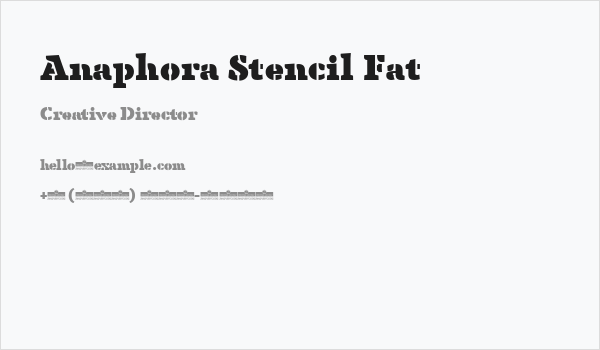 Anaphora Stencil Fat Business Card