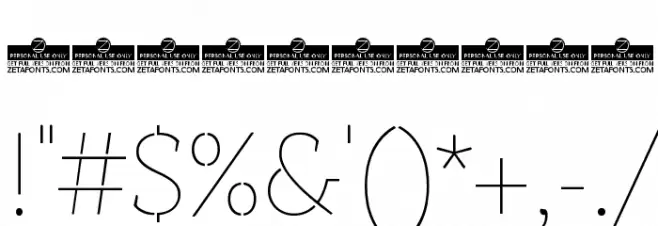 Anaphora Stencil Thin Font OTHER CHARS