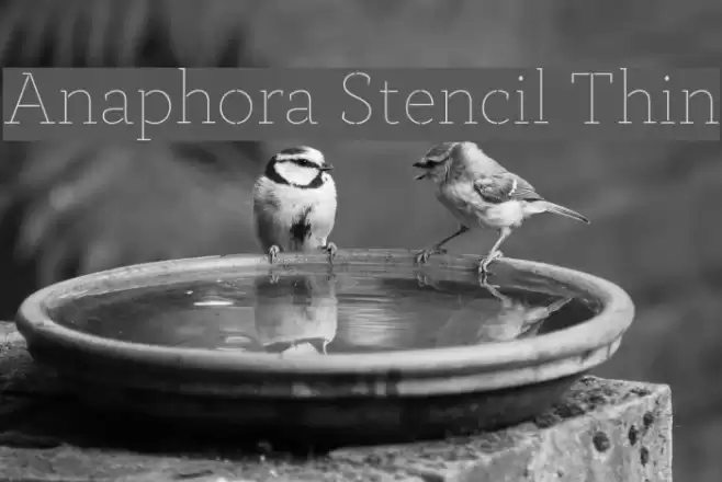 Anaphora Stencil Thin Font examples