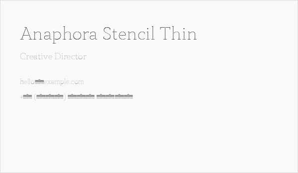 Anaphora Stencil Thin Business Card