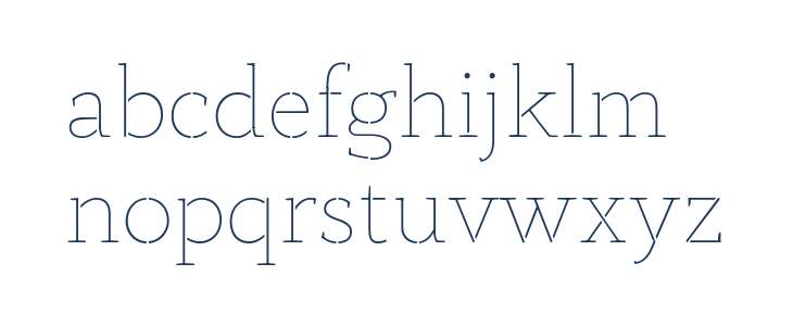 Anaphora Stencil Thin Lowercase