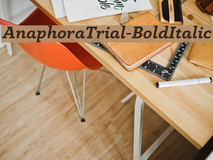 AnaphoraTrial-BoldItalic Font examples