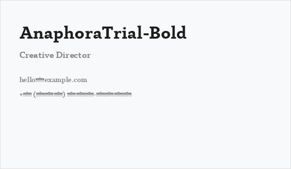 AnaphoraTrial-Bold Business Card