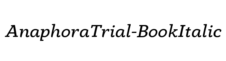 AnaphoraTrial-BookItalic Font