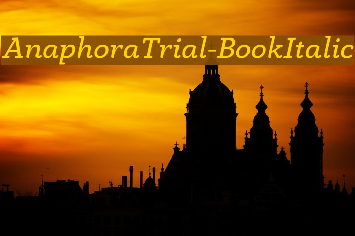 AnaphoraTrial-BookItalic Font examples