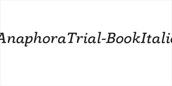 AnaphoraTrial-BookItalic Logo
