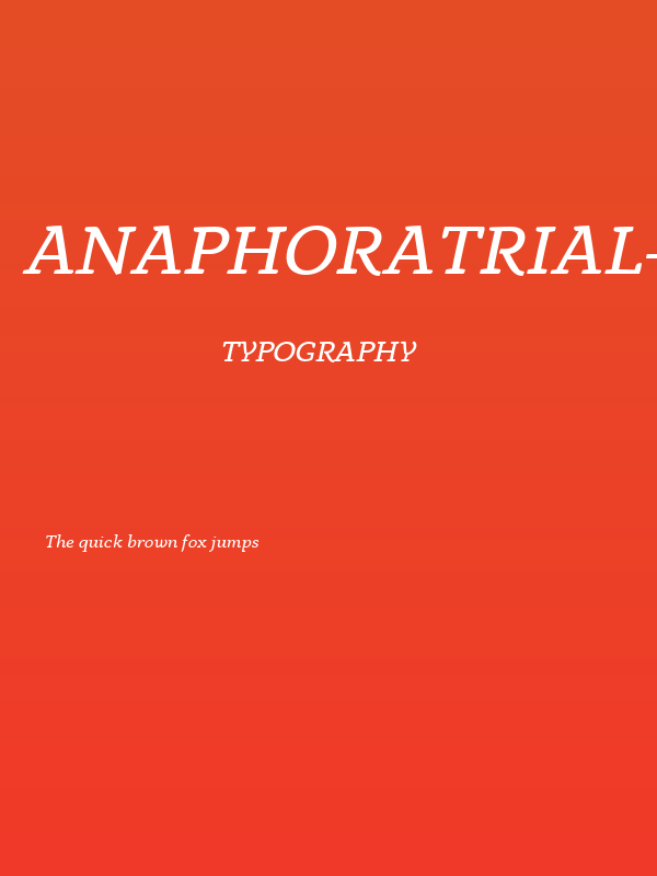 AnaphoraTrial-BookItalic Poster