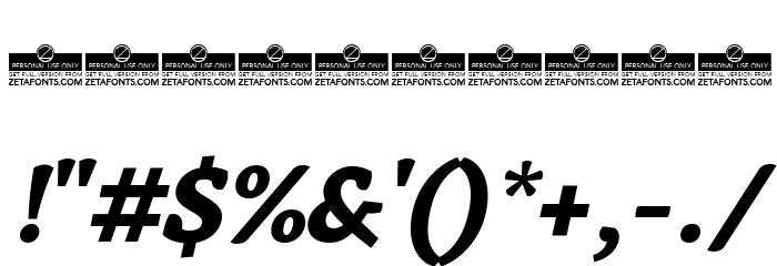 AnaphoraTrial-ExtraBoldItalic Font OTHER CHARS