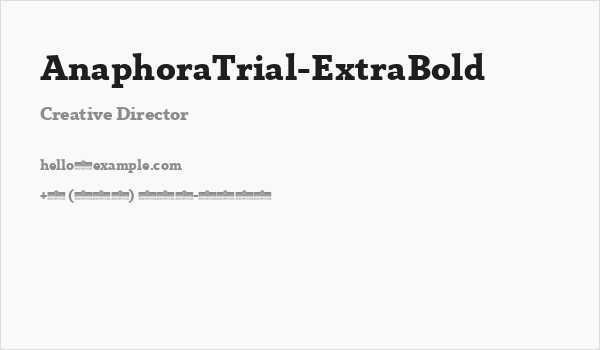 AnaphoraTrial-ExtraBold Business Card