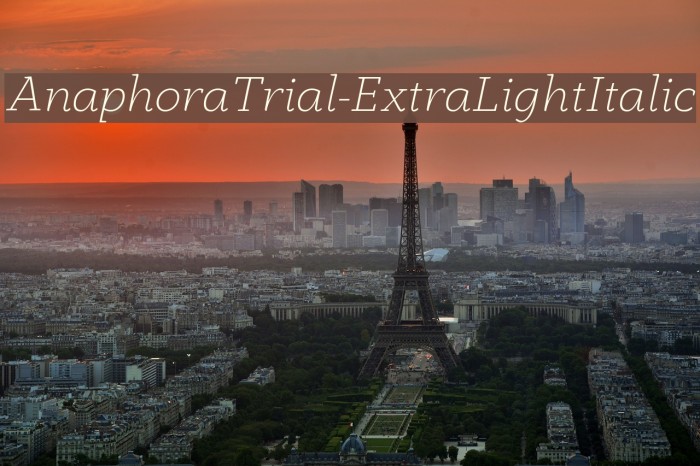AnaphoraTrial-ExtraLightItalic Font examples