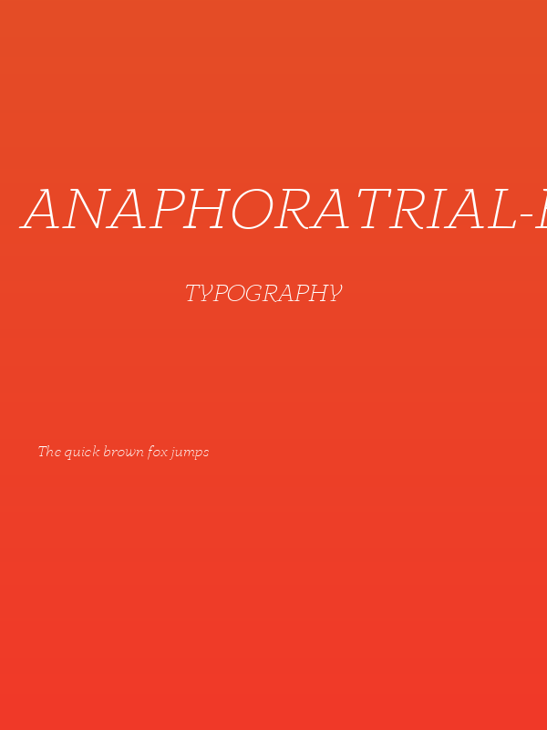 AnaphoraTrial-ExtraLightItalic Poster