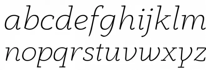 AnaphoraTrial-ExtraLightItalic Caratteri MINUSCOLO