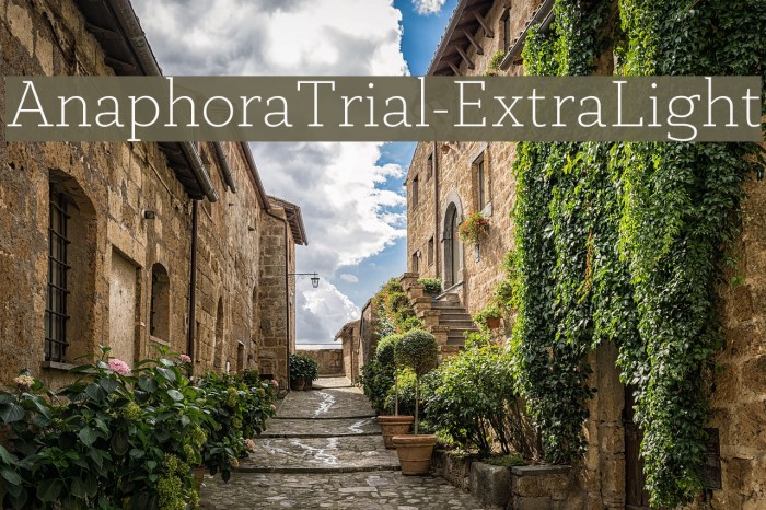 AnaphoraTrial-ExtraLight Font examples