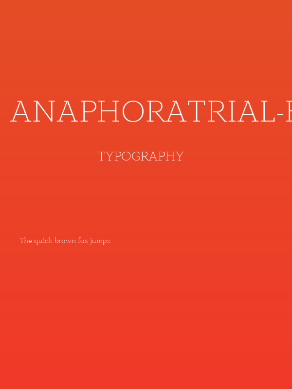 AnaphoraTrial-ExtraLight Poster