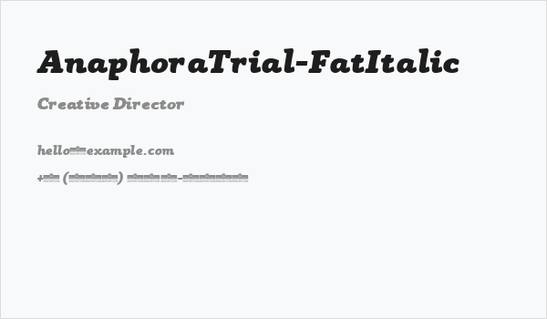 AnaphoraTrial-FatItalic Business Card