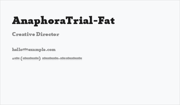 AnaphoraTrial-Fat Business Card