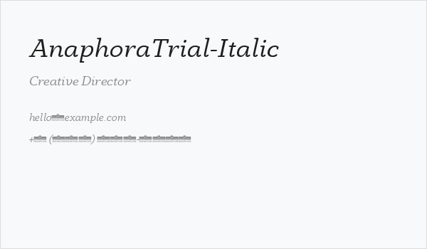 AnaphoraTrial-Italic Business Card