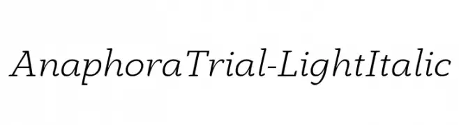 AnaphoraTrial-LightItalic  Descarca Fonturi Gratis