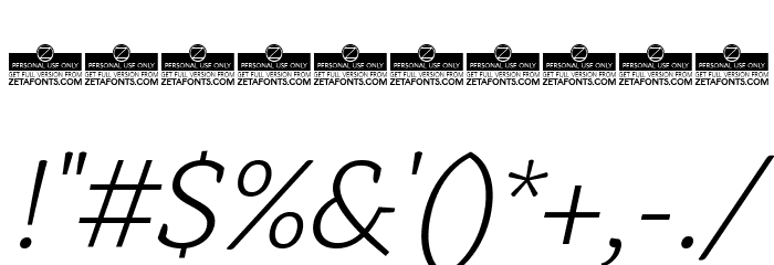 AnaphoraTrial-LightItalic Font OTHER CHARS