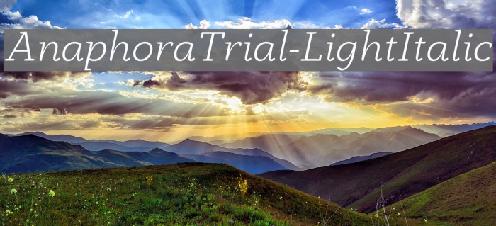 AnaphoraTrial-LightItalic Font examples