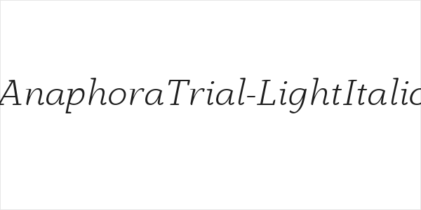 AnaphoraTrial-LightItalic Logo
