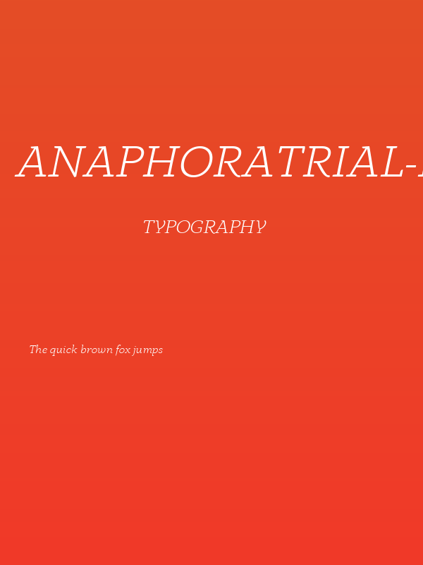 AnaphoraTrial-LightItalic Poster