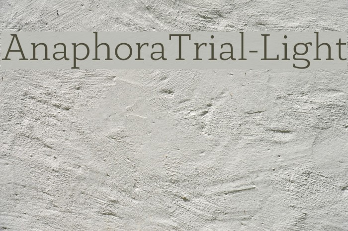 AnaphoraTrial-Light Font examples