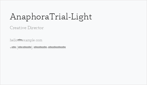AnaphoraTrial-Light Business Card